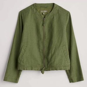 SeaSalt Cornwall 100% Linen galleon Green Jacket Size 18 UK / 14 US